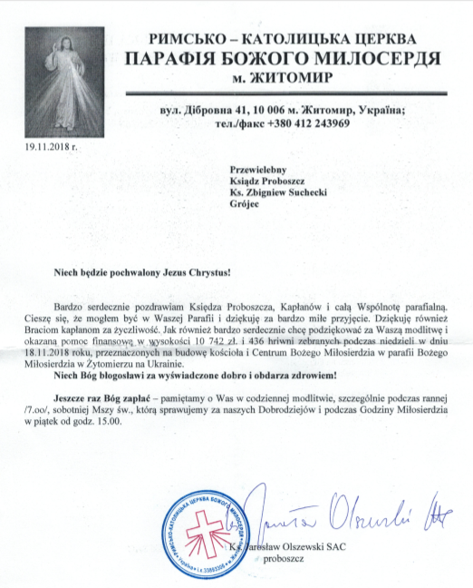zytomierz podziekowania